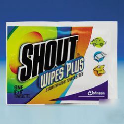 New shout wipes plus qty 66 individiually sealed