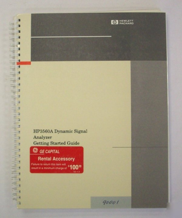 Hp / agilent 3560A get started guide manual - $5 ship 