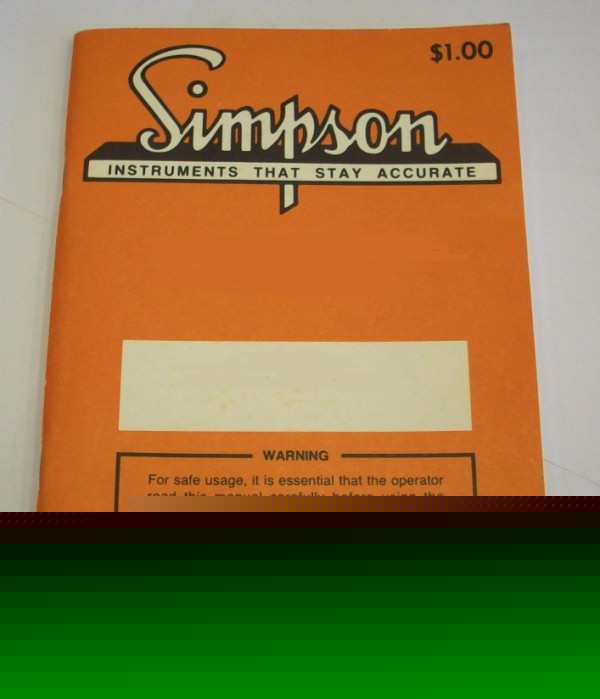 Simpson 389-3L op/service manual - $5 shipping 