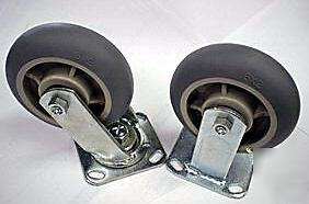 6â€x 2â€ stainless frame round gray/termoplastic casters