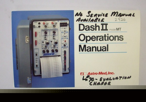 Astro-med dash ii model mt operations manual - $5 ship 