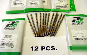 New (12) #13 cobalt jobber drills - precision twist