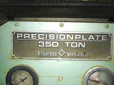 Anderson vreeland precisionplate, plate vulcanizer 350T
