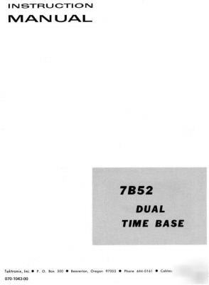 Tek tektronix type 7B52 plug-in instruction manual