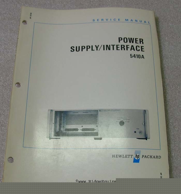 Hp 5410A power supply/ interface service manual []