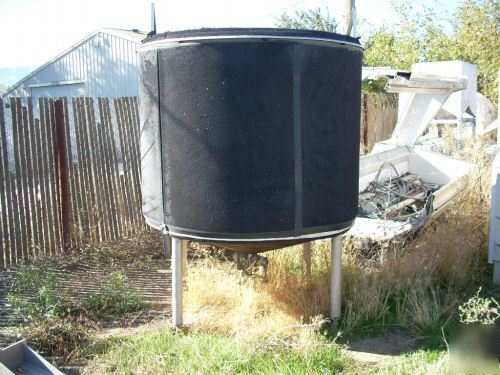 Tank, 1000 gallon,single wall, hinged top, stn steel