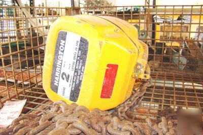 Used harrington ES020S electric chain hoist 2 ton 175'