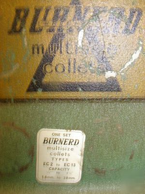 Burnerd quick change lathe chuck collet closer set 
