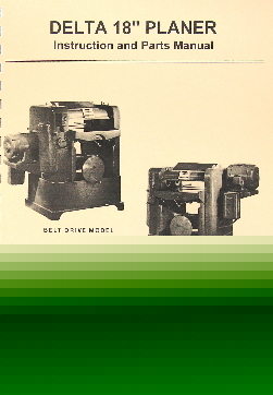 Oz~delta/rockwell 18 inch planer operator's part manual