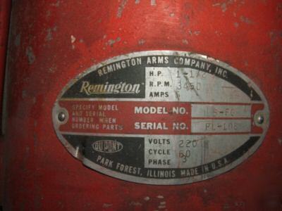 Remington 5-fg buffer/grinder 220V 3 phase 1 1/4 hp.