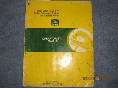 John deere 660 670 671 side delivery rakes manual 
