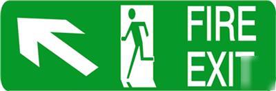 300 x 100 fire exit arrow left up -s/a vinylsticker