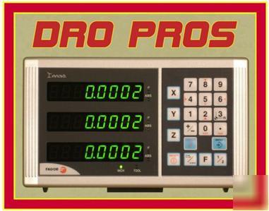Fagor 3 axis 12 x 30 x 6 digital readout mill dro kit