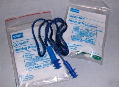 2 pair north com-fit hearing protectors ear plugs 26 db