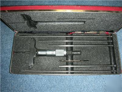 Starrett no. 440 depth micrometer 0-6 in case excell.