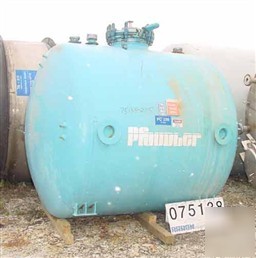 Used: pfaudler closed glass lined tank, 2000 gallon, ho
