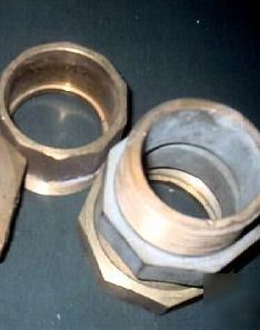 2 mueller brass couplers plumbing fittings