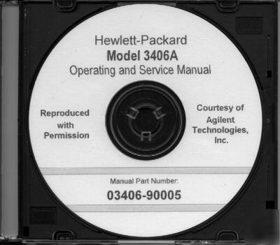 Agilent hp 3406A service and operation manual HP3406A