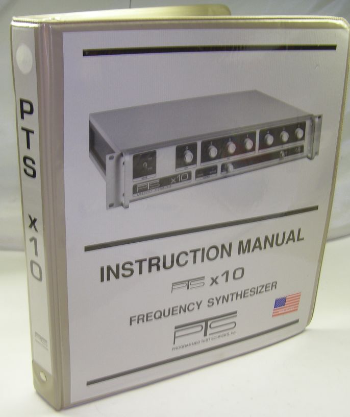 Pts X10 frequency synthesizer instruction manual