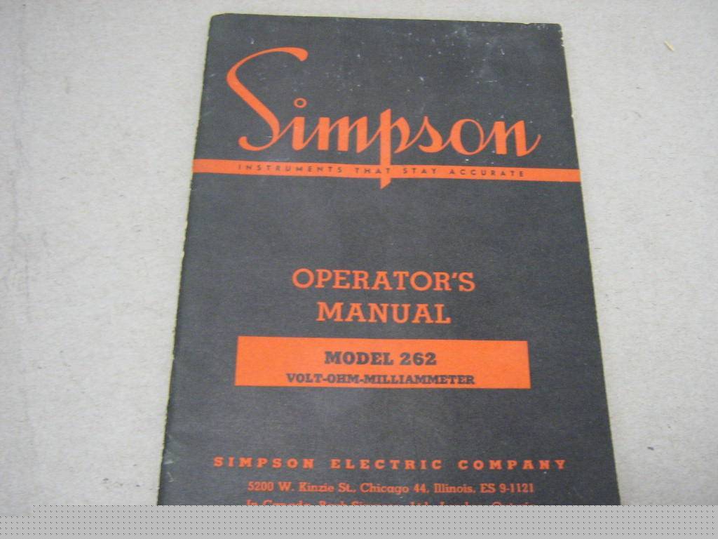 Simpson operators manual model 262