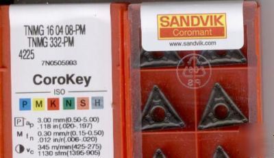 Sandvik turning inserts tnmg 160408-pm 4225 . 1 pcs