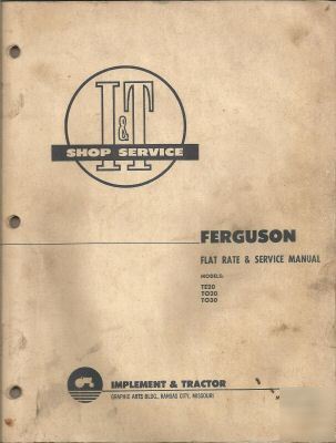 Ferguson i&t flat rate & service manual