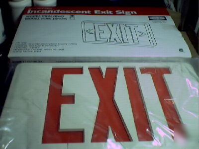 Incandescent exit sign white ac only 