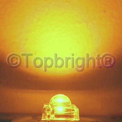 300PCS 5MM 15000MCD super flux yellow led free resistor