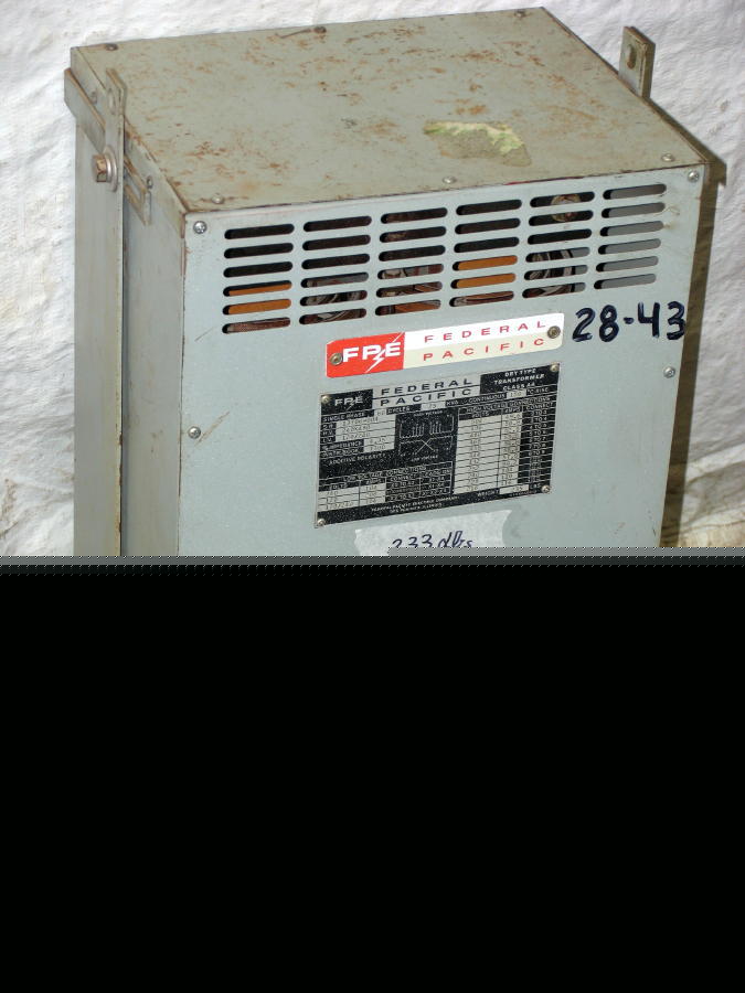 Federal pacific electric 25 kva dry type transformer