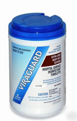 6 viraguard xlarge heavyduty textured disinfectant wipe