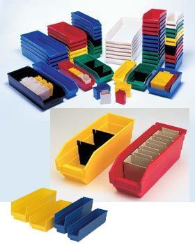 Wise red industrial shop storage bins 12X8X4