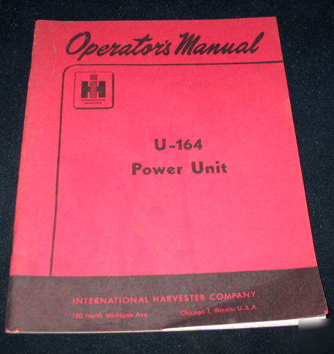 Ih intl harvester mccormick no U164 power unit