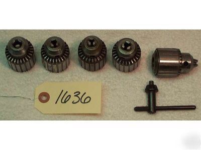 (5) jacobs 30B medium duty, drill chucks