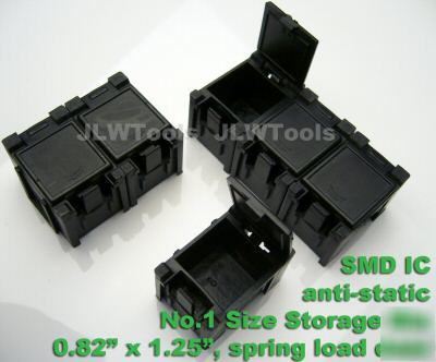 50 pc smd ic anti static storage bin shelf w/ door