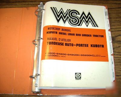 Kubota G3200-G6200H lawn garden tractor workshop manual