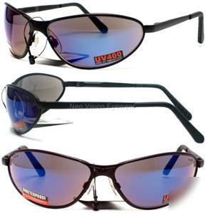 Barcelona blue mirror lens safety glasses sunglasses