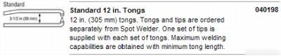 Miller 040198 standard 12 in. tongs