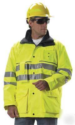 New mifflin valley ansi parka, yellow, sl trim, large, 