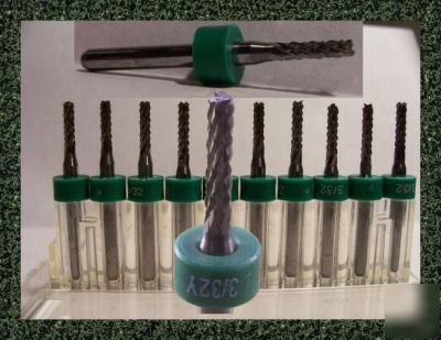 10 carbide router bits endmill_route drill___cnc_ 3/32