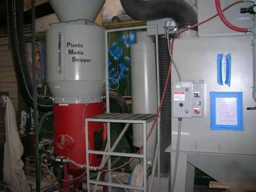 Plastic media stripper 9400 open blast machine