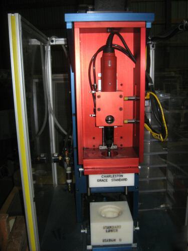 Pneumatic air press fixture w/ desoutter torque driver
