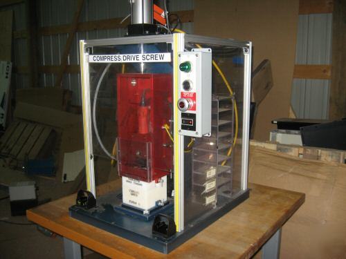 Pneumatic air press fixture w/ desoutter torque driver
