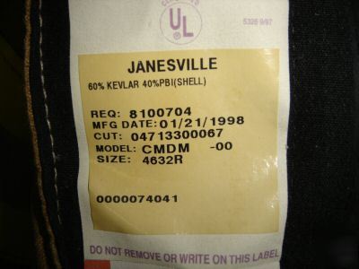 Janesville firefighters bunker coat - 46X32R