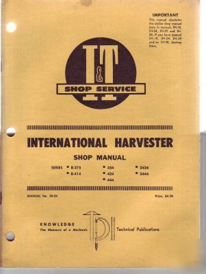 Ih shop manual b 275 b 414 354 424 444 2424 2444