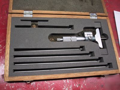Mitutoyo digital depth micrometer rods case mic