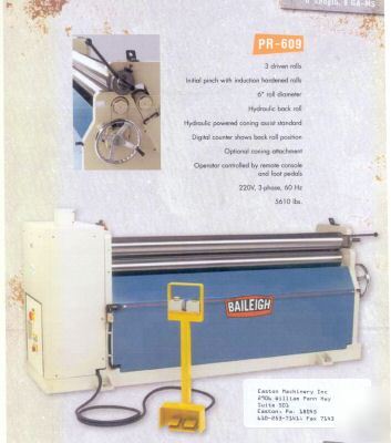 9 gauge x 6FT initial pinch plate bending roll