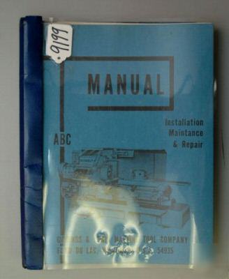 Giddings & lewis service manual auto bar chucking lathe