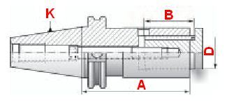 Bison cat-40 slitting saw holder - arbor diameter: 1.25