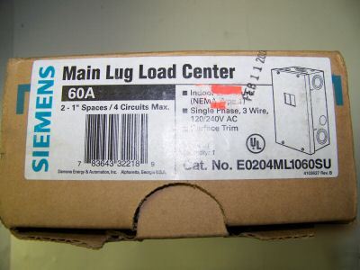 New siemens main lug load center 60 amp hvac 60A