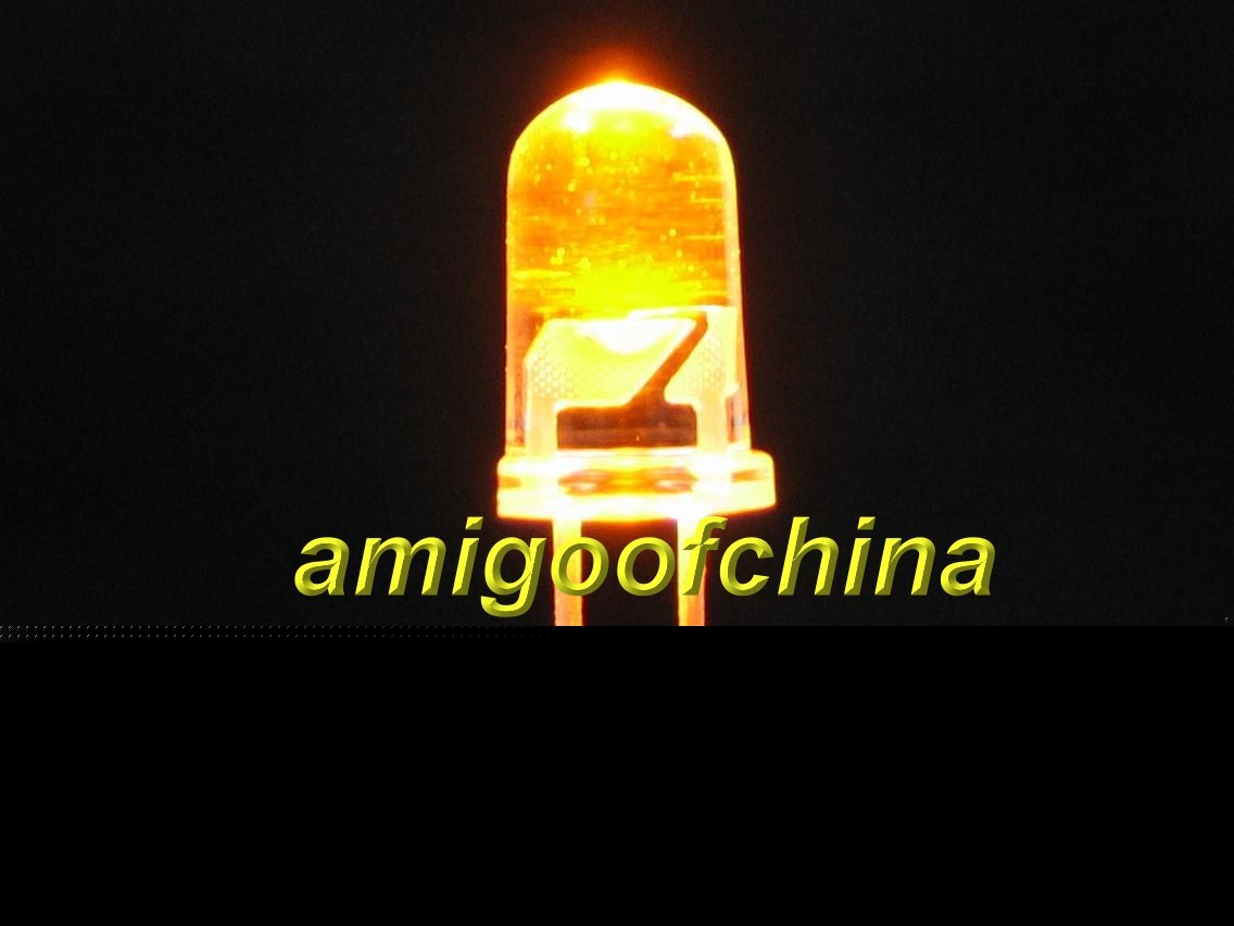 50X 5MM yellow 5000 mcd led bulb light free resistors